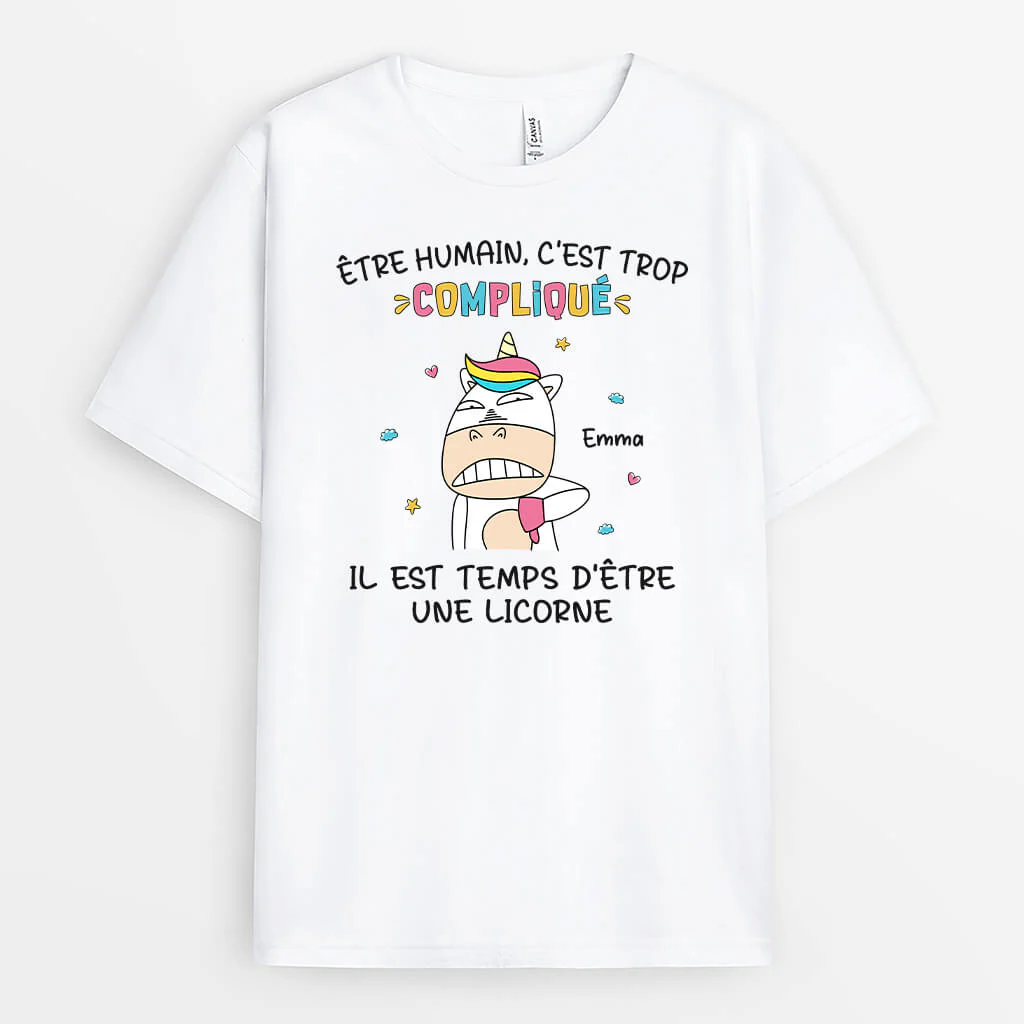 Tee Shirt Personnalisé Femme – Il Est Temps d'Être Une Licorne - Image 2