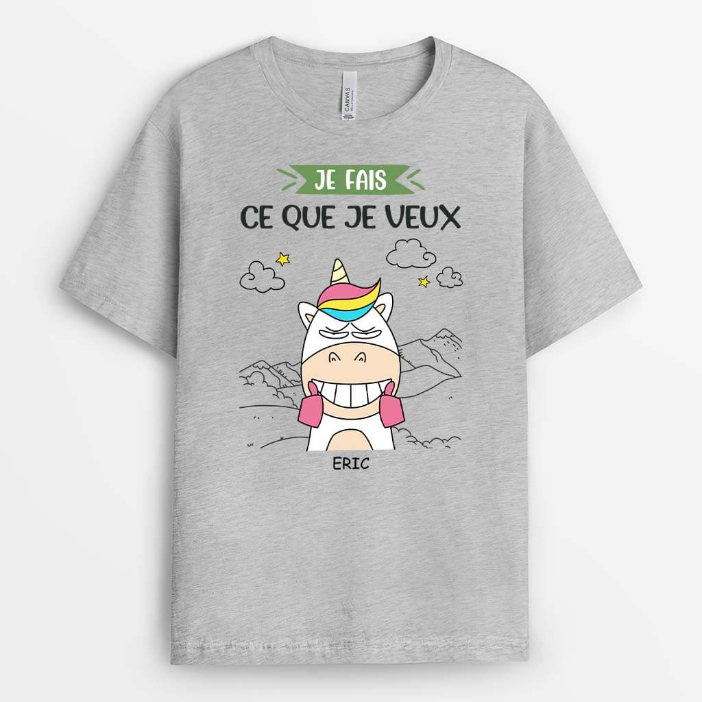 T-Shirt Personnalisé Femme – Je Fais Ce Que Je Veux | Design Licorne