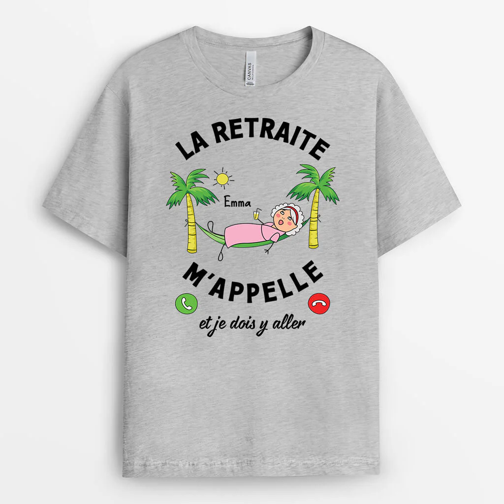 T-shirt Personnalisé Retraite - La Retraite M'Appelle Version Homme - Image 2