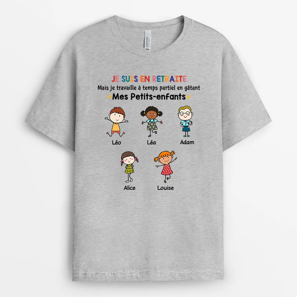 Tee Shirt Personnalisé Mamie - Je Suis En Retraite | Avec Mes Petits Enfants - Image 2