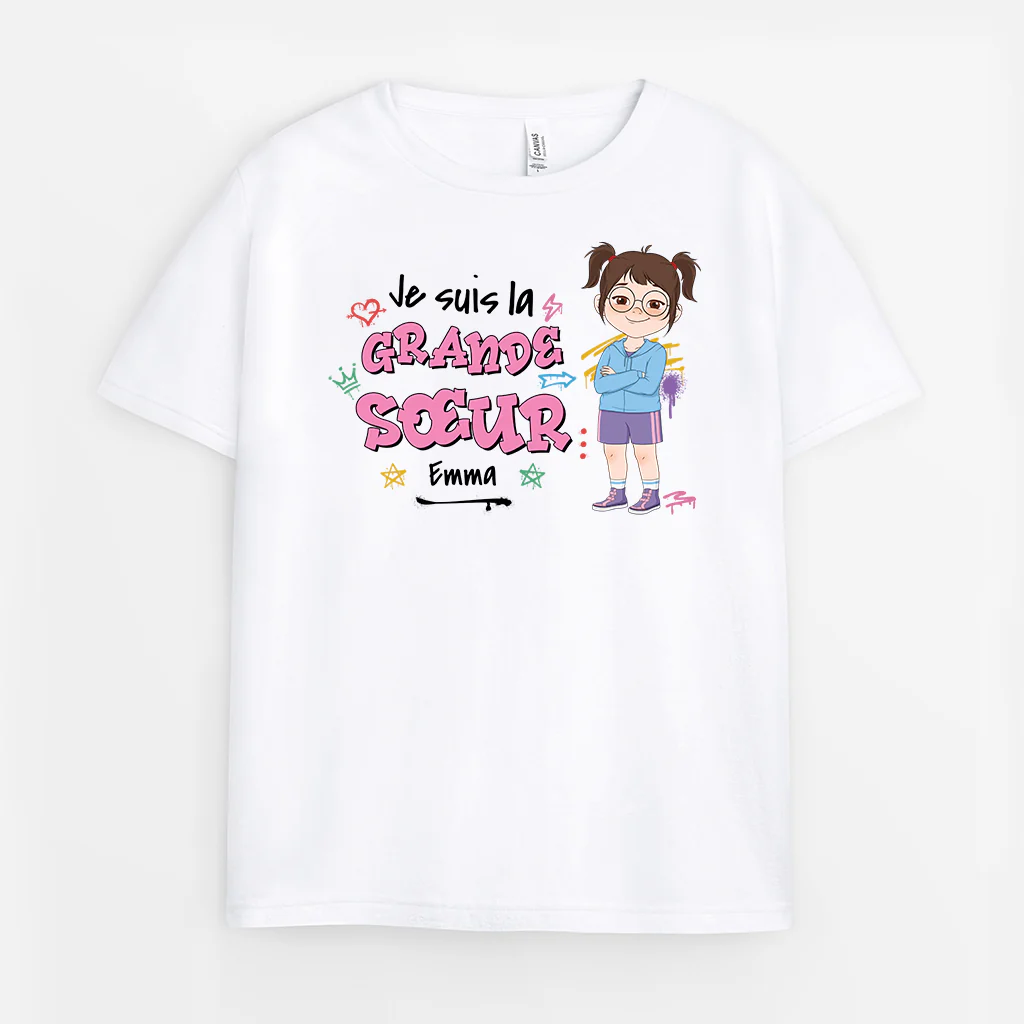 T Shirt Enfant Personnalisé - Je Suis La Grande Sœur