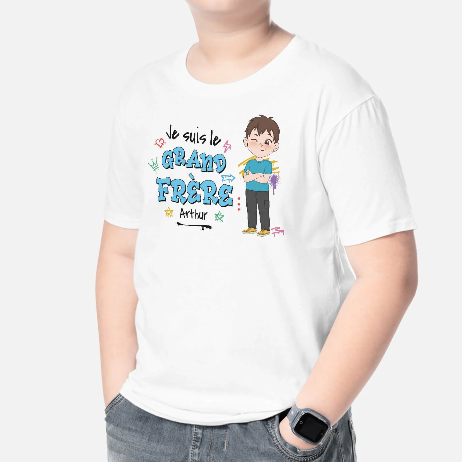 T Shirt Enfant Personnalisé - Je Suis La Grande Sœur - Image 2