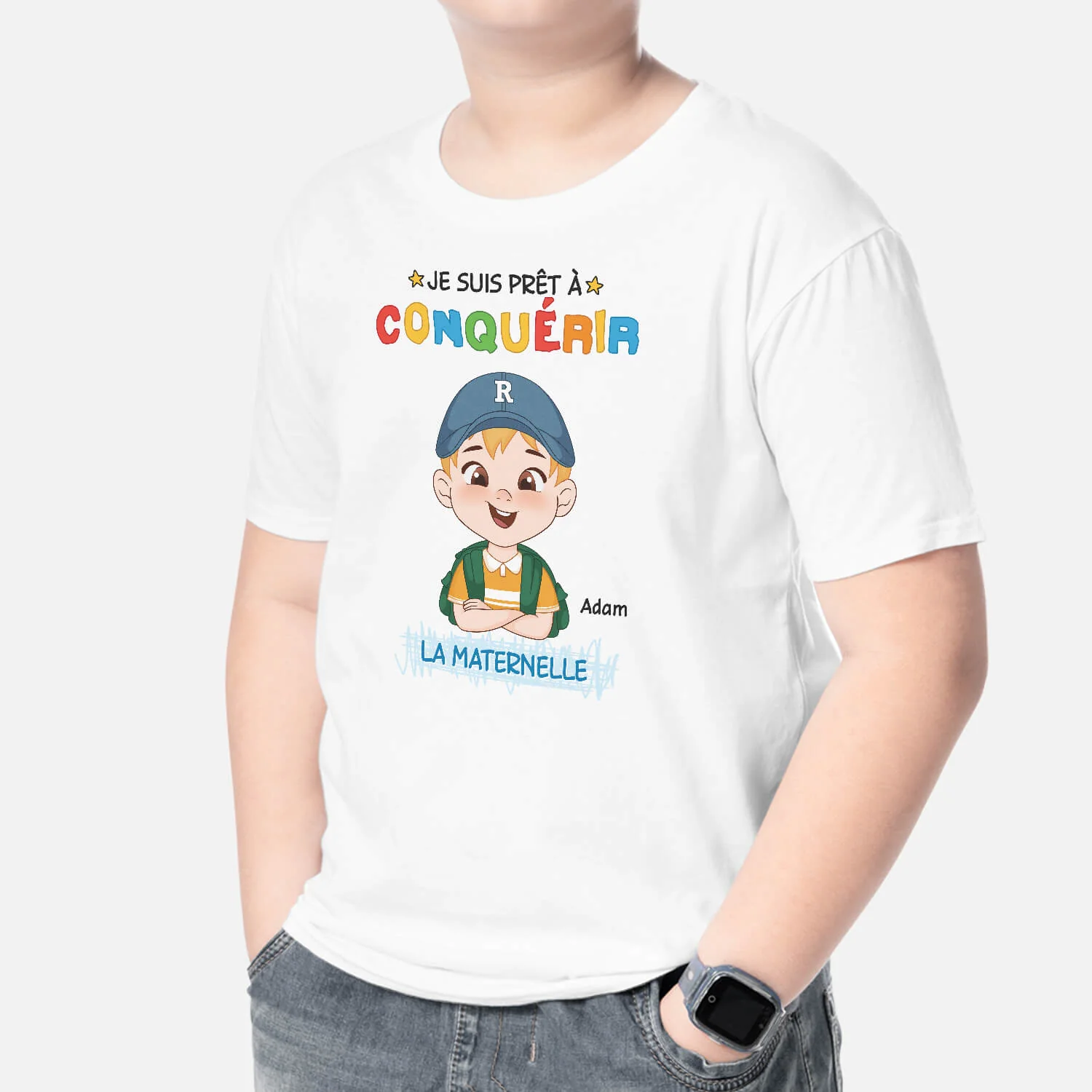 T Shirt Je Suis Prêt À Conquérir La Maternelle Personnalisé - Image 2