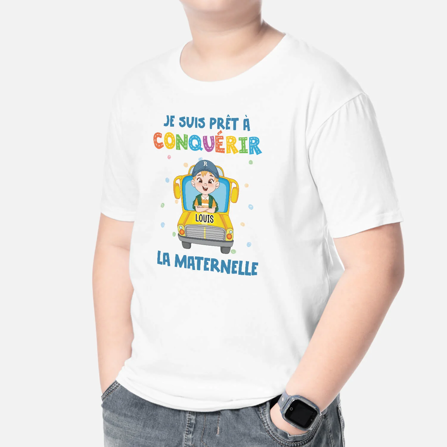 Tee Shirt Enfant Personnalisé – Conquérir La Maternelle | Version Coloré - Image 2