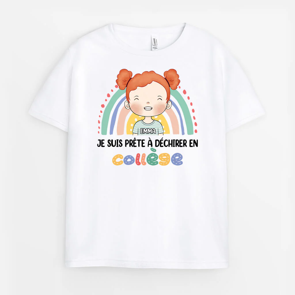 Tee Shirt Personnalisé Enfant – Je Suis Prêt(e) À Déchirer À College