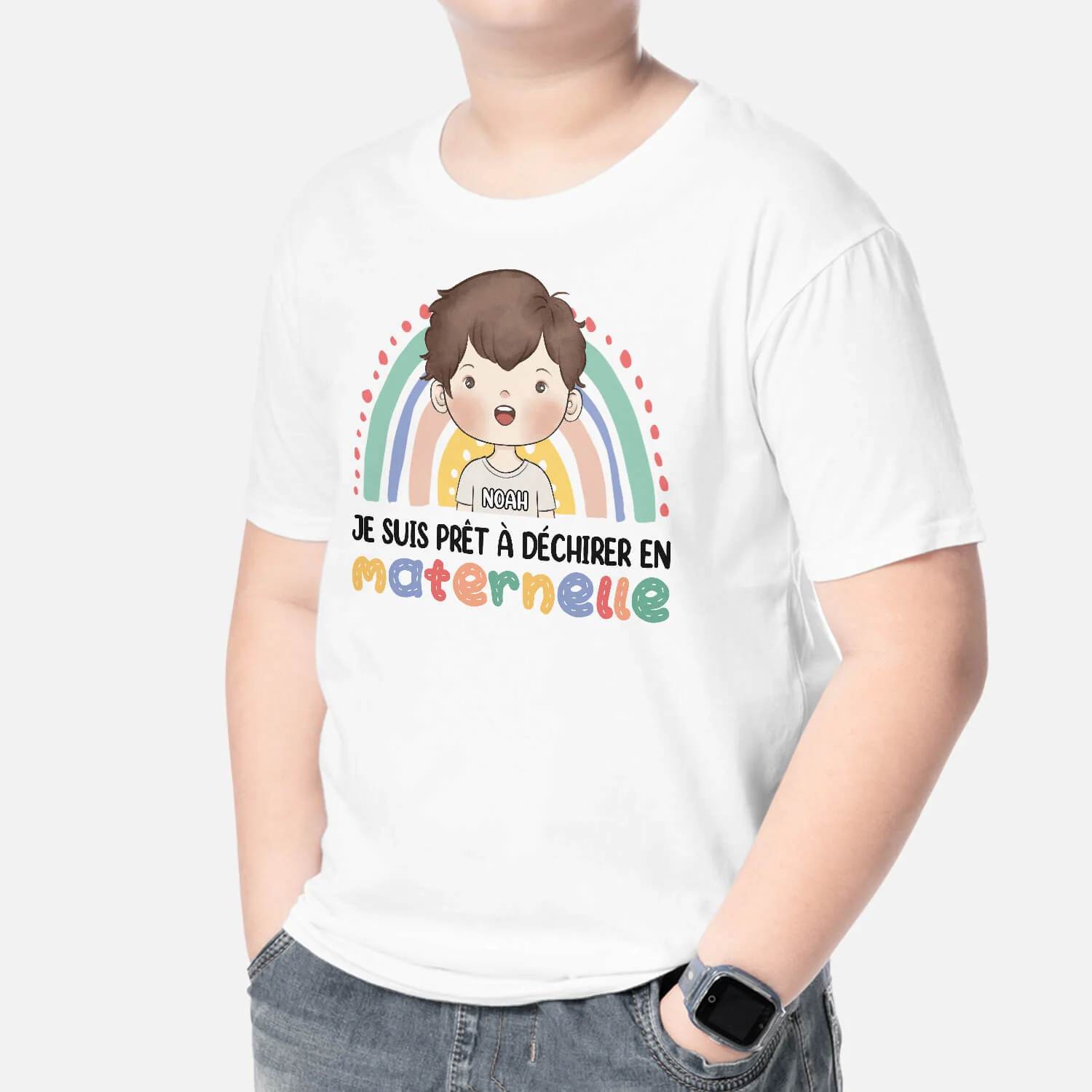Tee Shirt Personnalisé Enfant – Je Suis Prêt(e) À Déchirer À College - Image 2