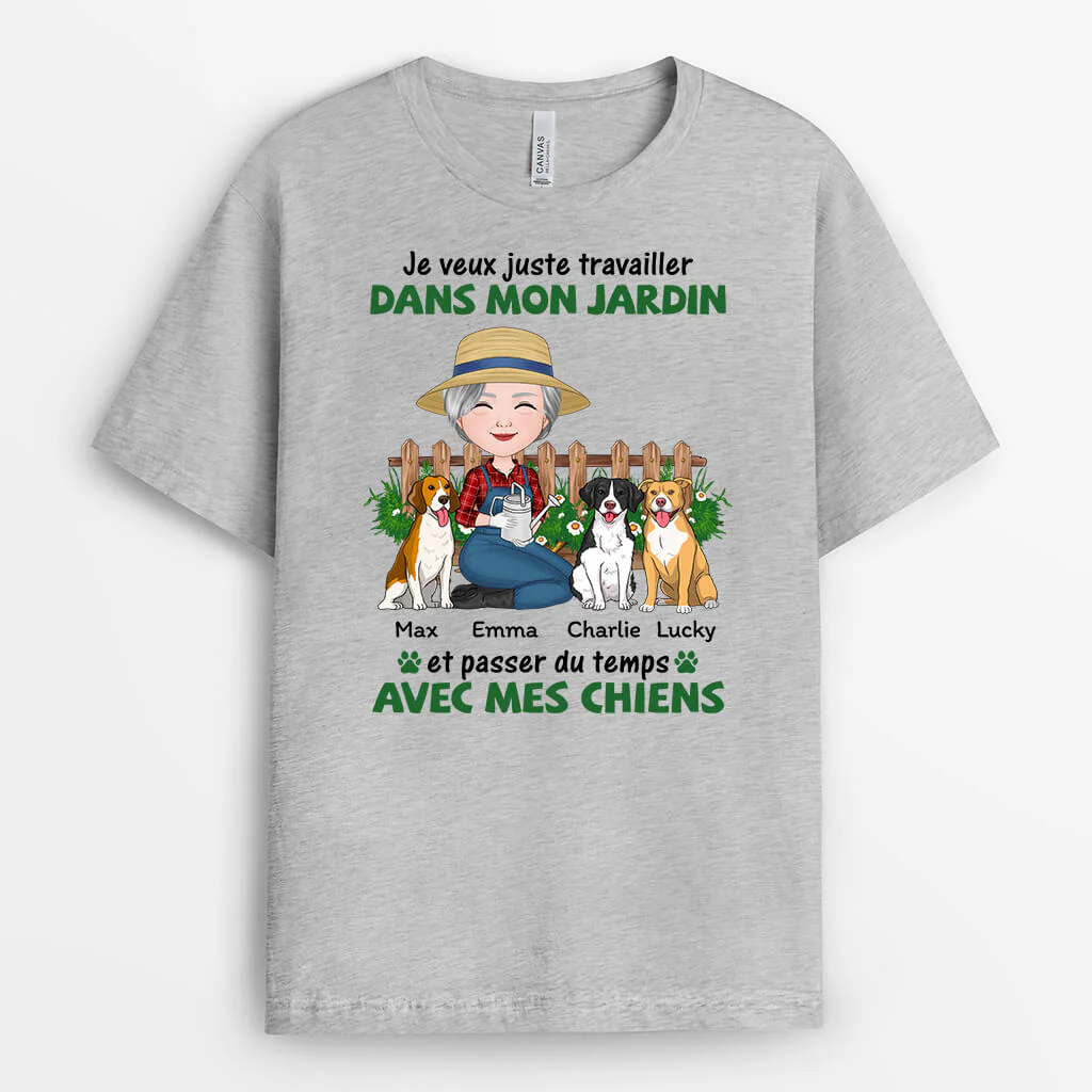Tee-Shirt Femme Personnalisé – Je Veux Juste Travailler Dans Mon Jardin - Image 2
