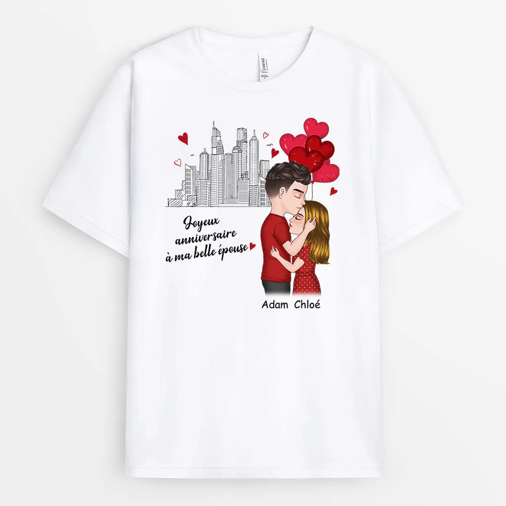 Tee Shirt Anniversaire Femme Personnalisé - Joyeux Anniversaire Ma Femme