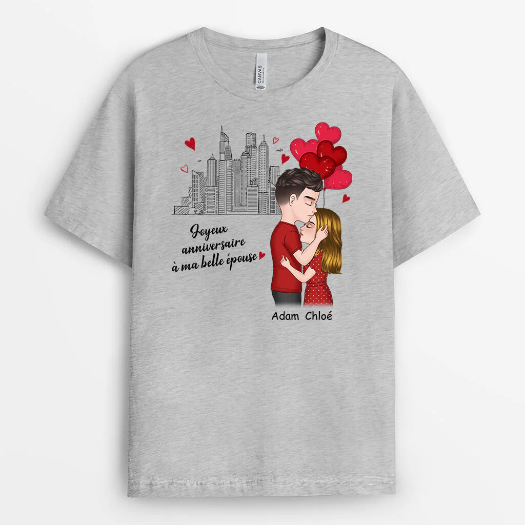 Tee Shirt Anniversaire Femme Personnalisé - Joyeux Anniversaire Ma Femme - Image 2