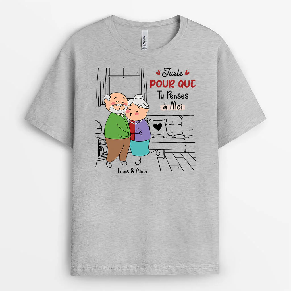 T-shirt Juste Pour Que Tu Penses À Moi Personnalisé - Image 2