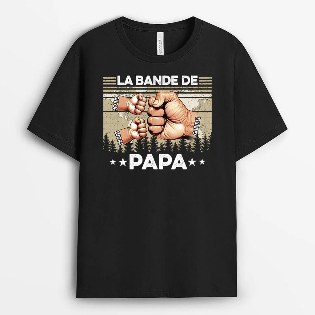 T Shirt Personnalisé Papy - La Bande À Papa/Papy - Bosses De Poing Forêt