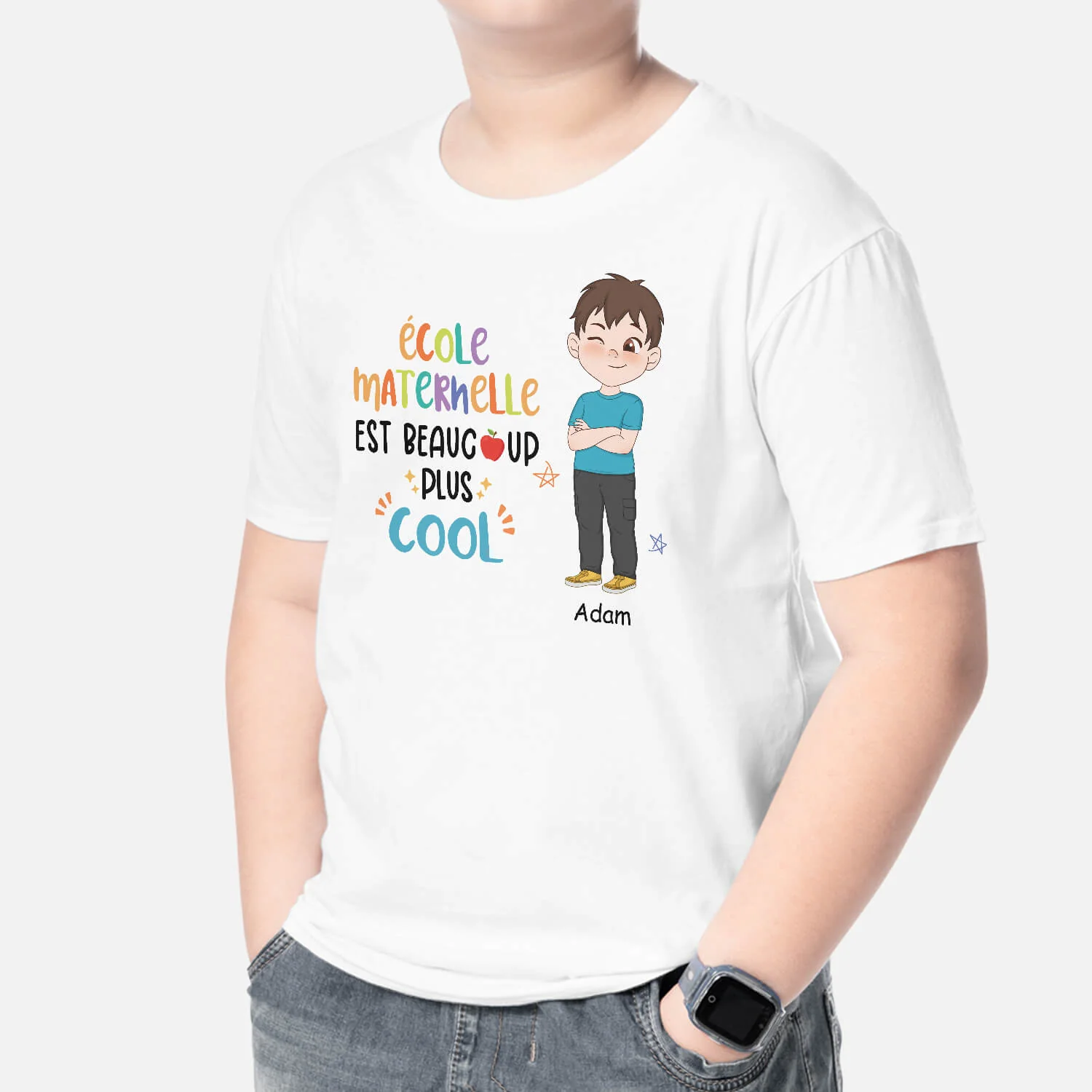 T Shirt Enfant Personnalisé - La Maternelle est Plus Cool - Image 2