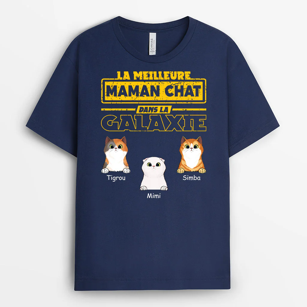 T-shirt Personnalisé - La Meilleur Maman Chat Dans La Galaxie - Image 2