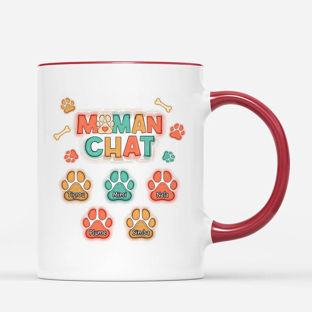 [Effet d'impression 3D]  Mug Personnalisé Papa - Meilleur Papa Chien/Chat Du Monde - Image 2