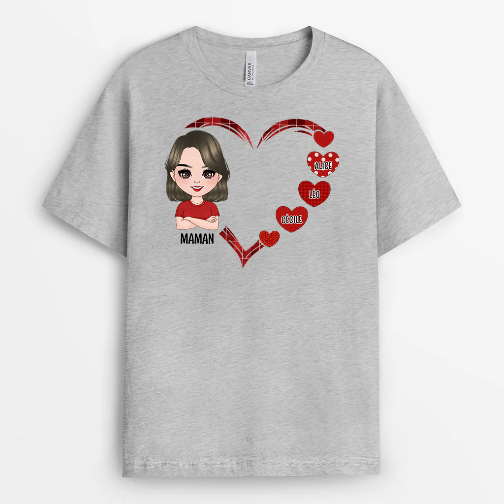 T Shirt Personnalisé Maman - Le Cœur de Maman Portrait