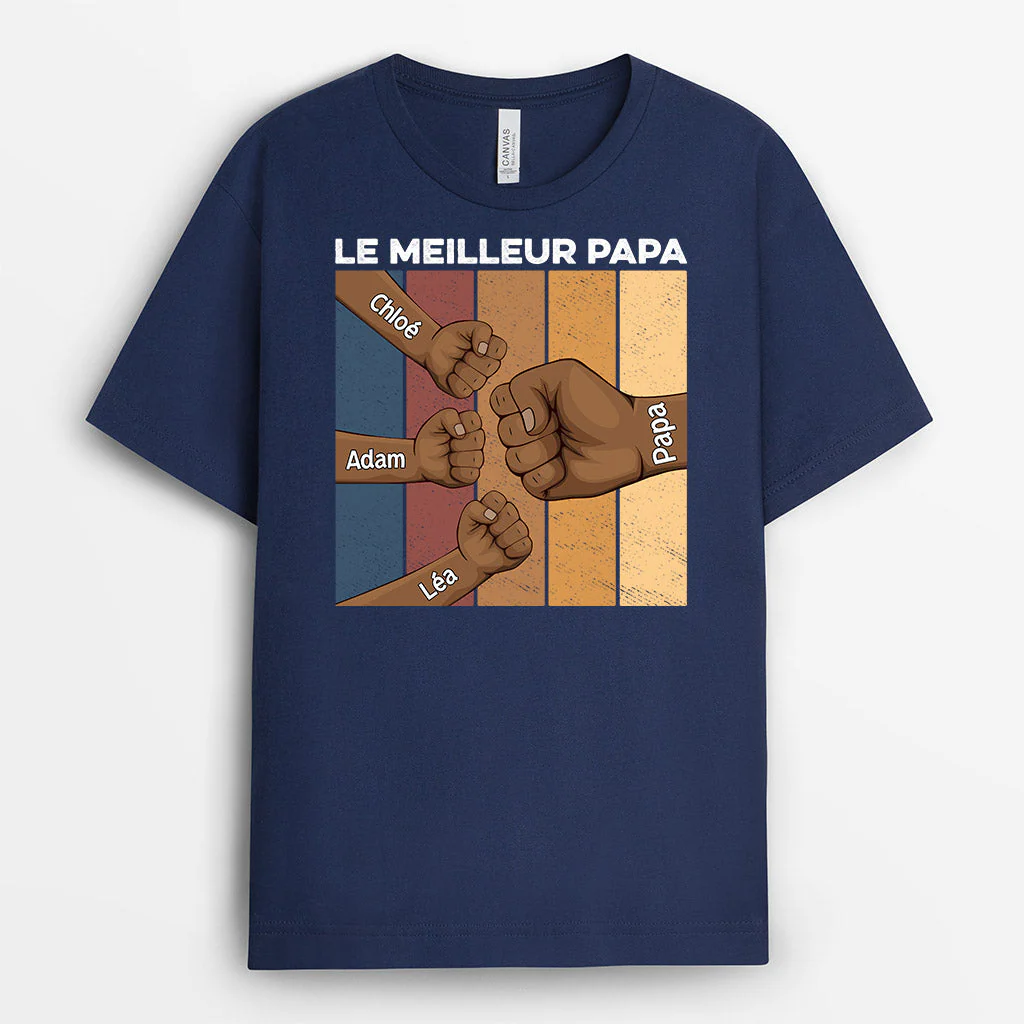 Tee Shirt Personnalisé Papy - Le Meilleur Papi Poing - Image 3