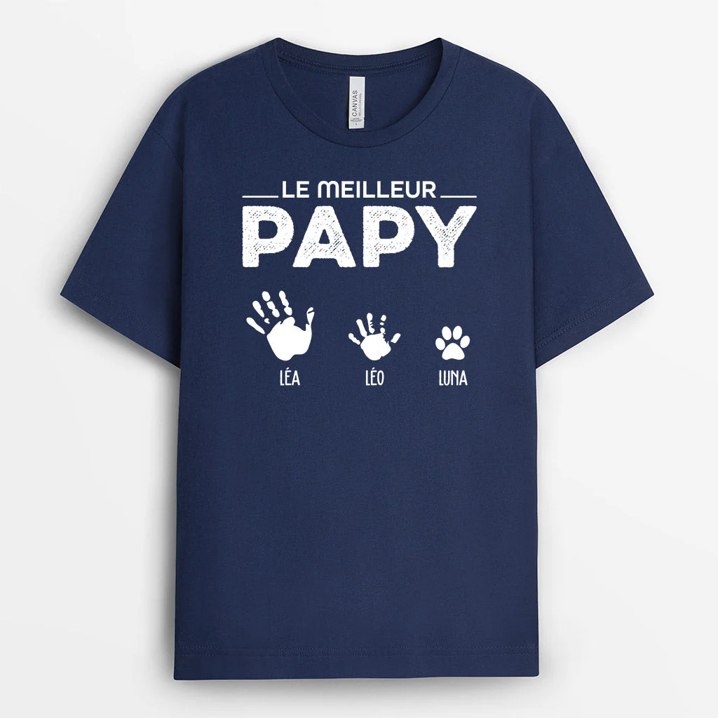 T-shirt personnalisé papa – Le meilleur papa avec mains unies - Image 2