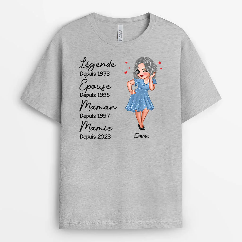 Tee-shirt Mamie Personnalisé - Légende Mamie