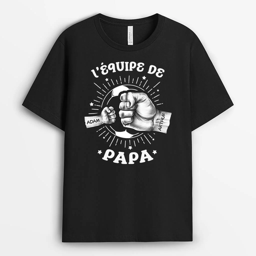 T Shirt Personnalisé Papi - L'Équipe De Papa/Papi - Avec Ballon De Football