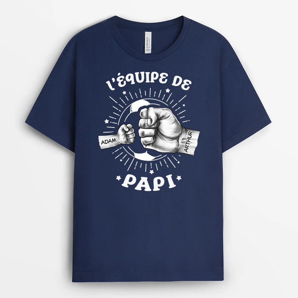 T Shirt Personnalisé Papi - L'Équipe De Papa/Papi - Avec Ballon De Football - Image 2