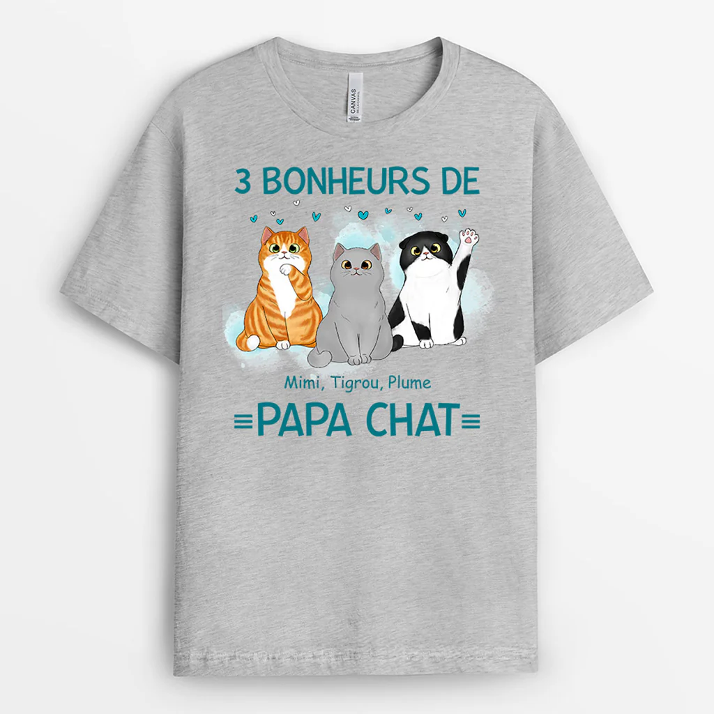 Tee Shirt Personnalisé - Les Bonheurs de Maman Chat