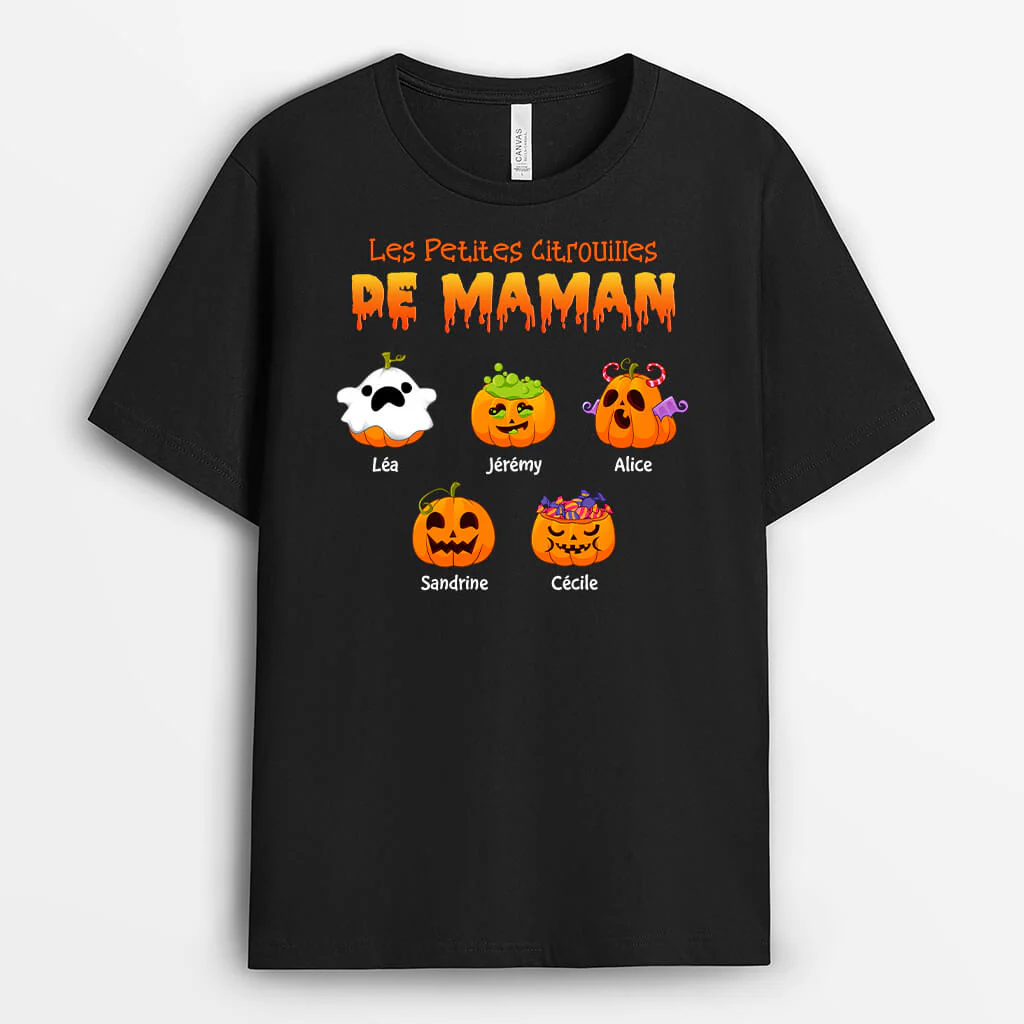 Tee Shirt Personnalisé Maman - Les Petites Citrouilles De Halloween