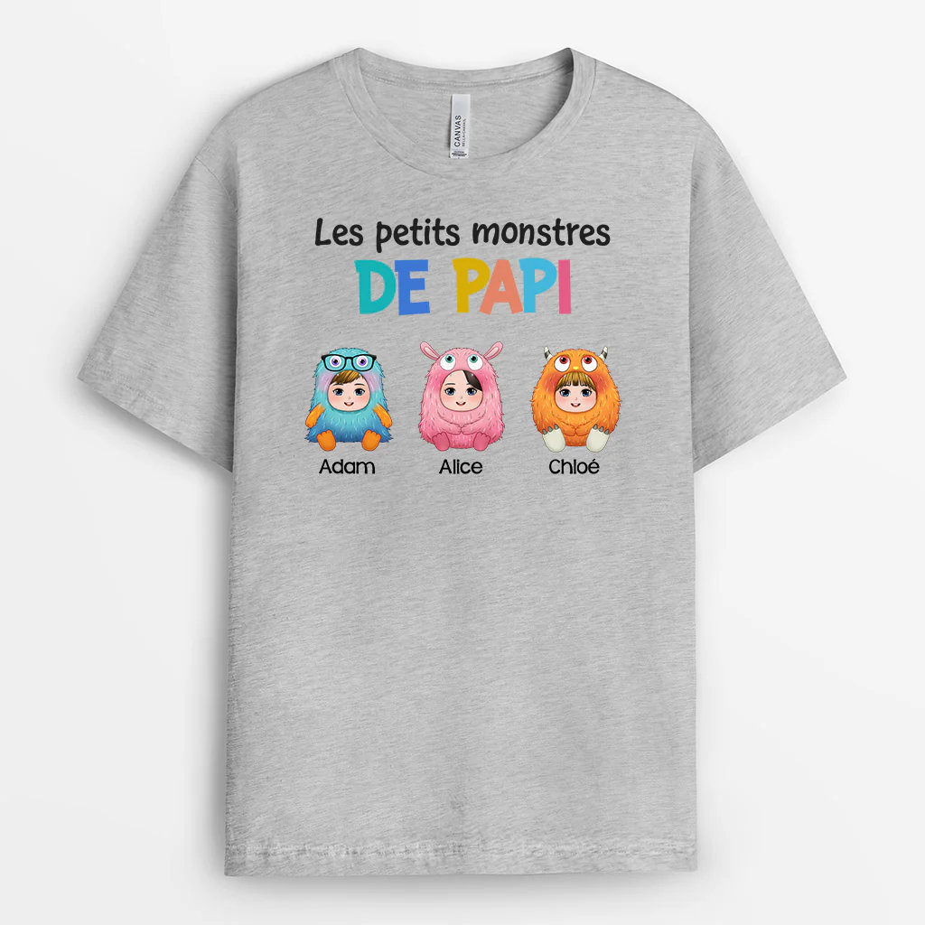 Tee Shirt Personnalisé Papy - Les Petits Monstres de Papy