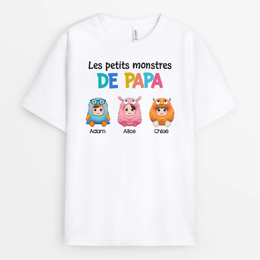 Tee Shirt Personnalisé Papy - Les Petits Monstres de Papy - Image 2