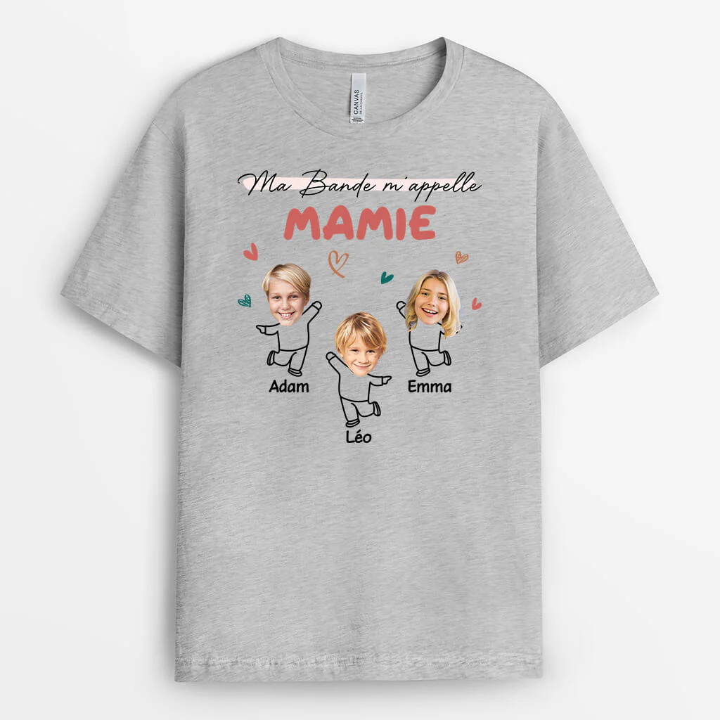 Tee-shirt mamie personnalisé – Ma bande m’appelle mamie/maman