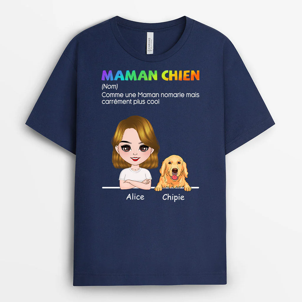 Tee Shirt Personnalisé Maman - Maman Chien Plus Cool - Image 3