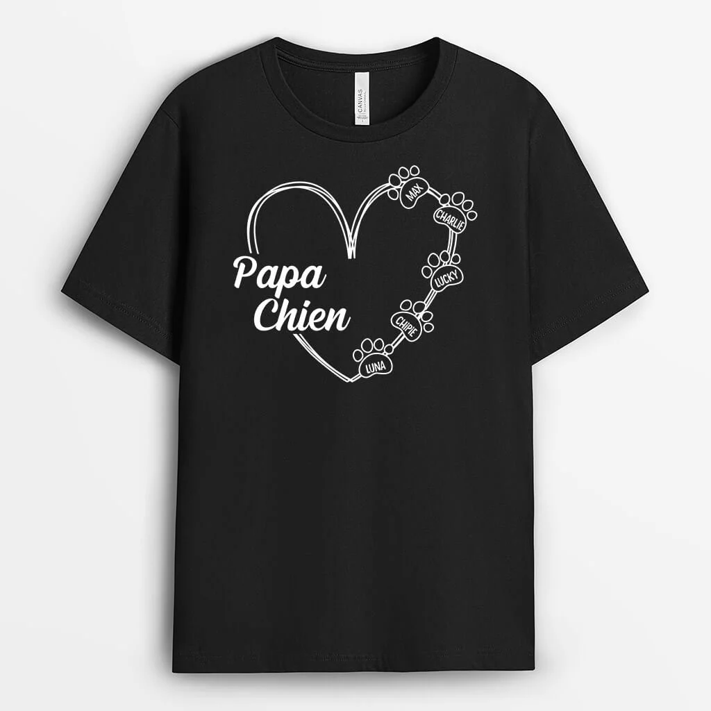 T-shirt Personnalisé Maman - Maman Chien Avec Cœur