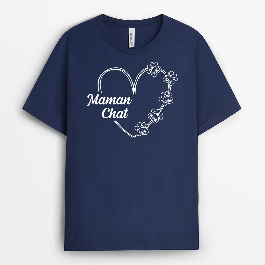 T-shirt Personnalisé Maman - Maman Chien Avec Cœur - Image 2