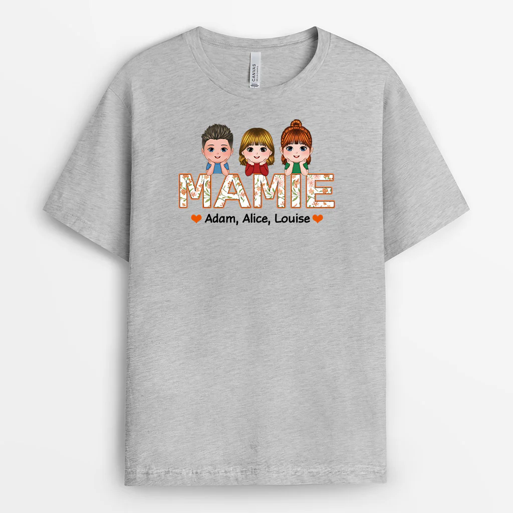 T Shirt Personnalisé Mamie - Mamie Design Floral