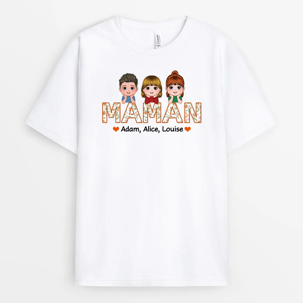 T Shirt Personnalisé Mamie - Mamie Design Floral - Image 2