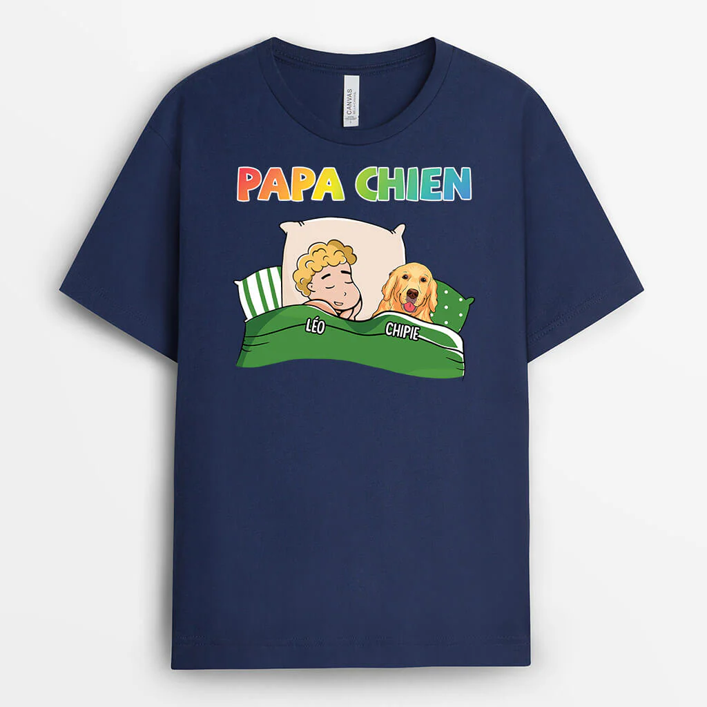 T-shirt Personnalisé - Maman Chien Dormir Avec Son Chien - Image 2