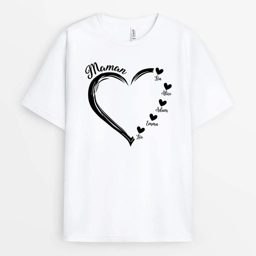 Tee Shirt Personnalisé Maman - Le Cœur de Maman