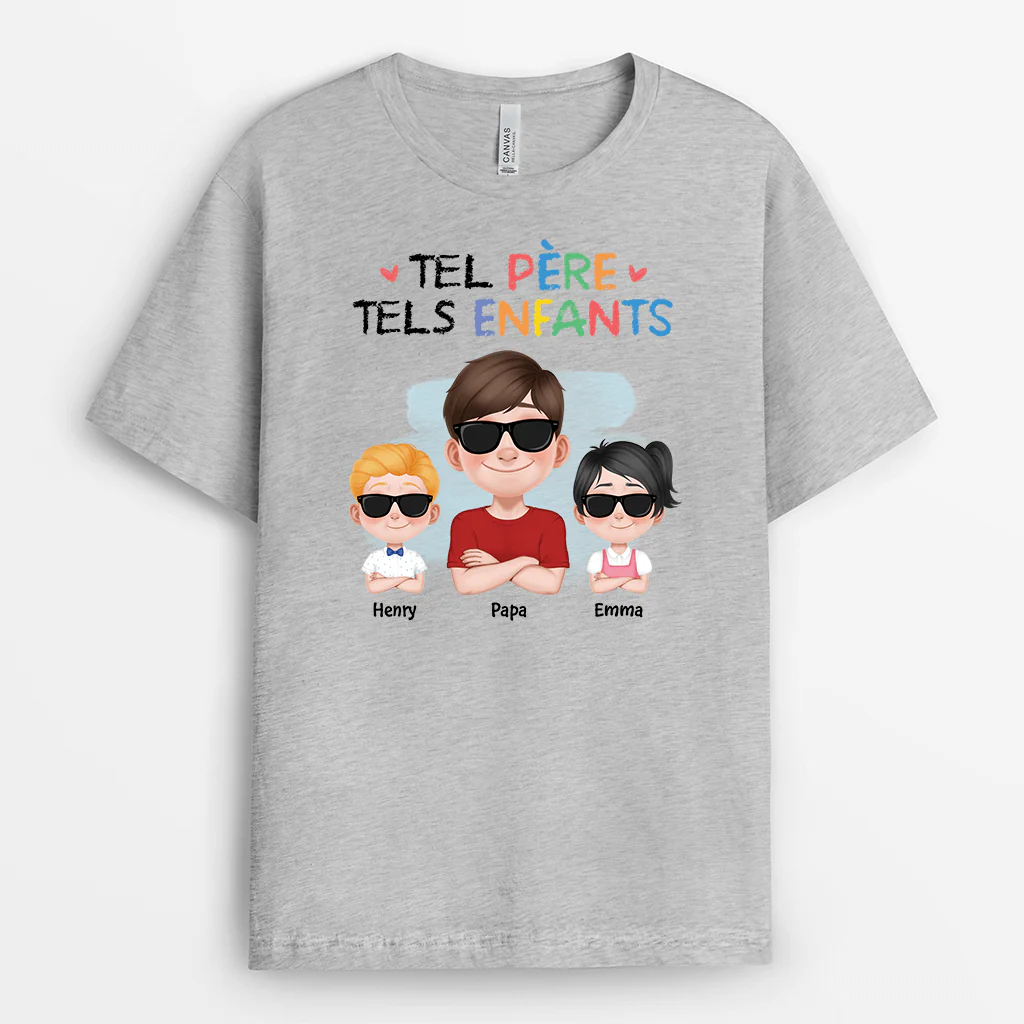 T Shirt Personnalisé Maman - Telle Mère Tels Enfants - Design Cartoon - Image 2