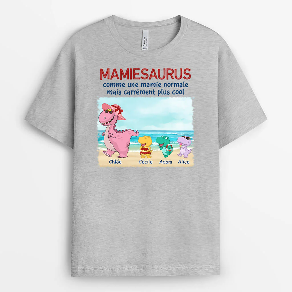 Tee Shirt Personnalisé Mamie - Mamiesaurus  | Style Vacances Plage