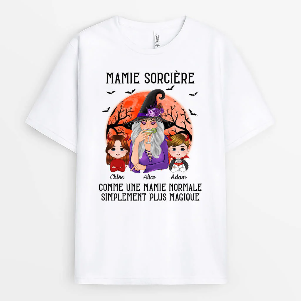 T Shirt Mamie Personnalisé - Mamie Sorcière
