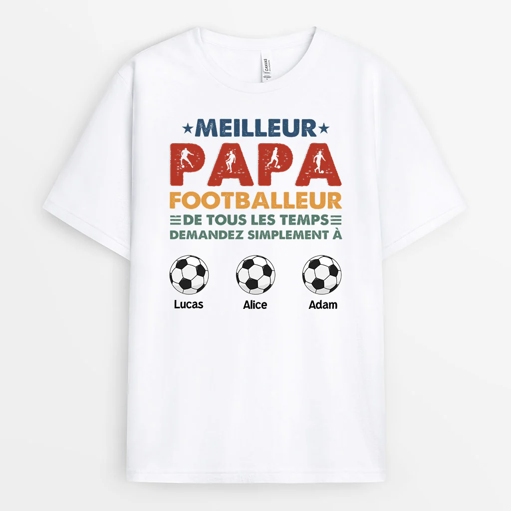 T-shirt Personnalisé Pour Papy - Meilleur Papy Footballeur - Image 2