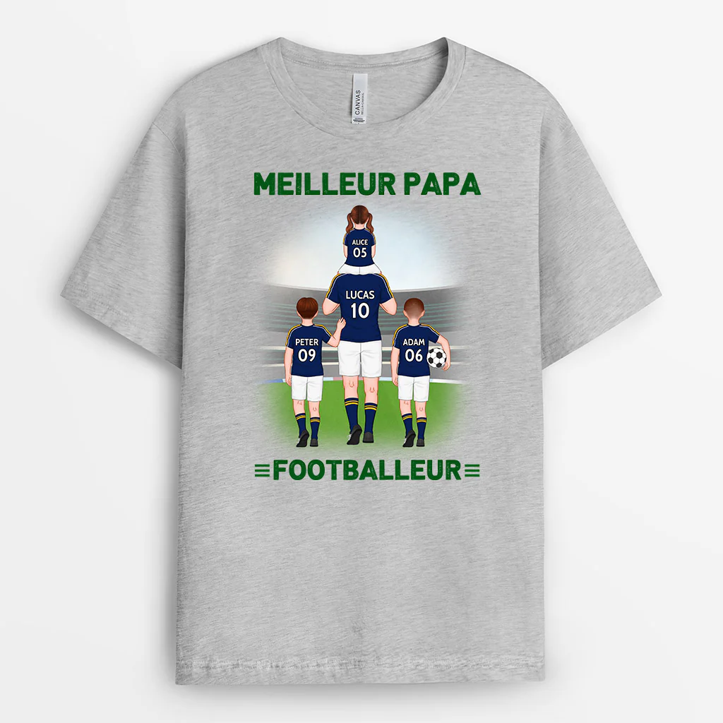 Tee Shirt Personnalisé Pour Papa | Meilleur Papa Footballeur