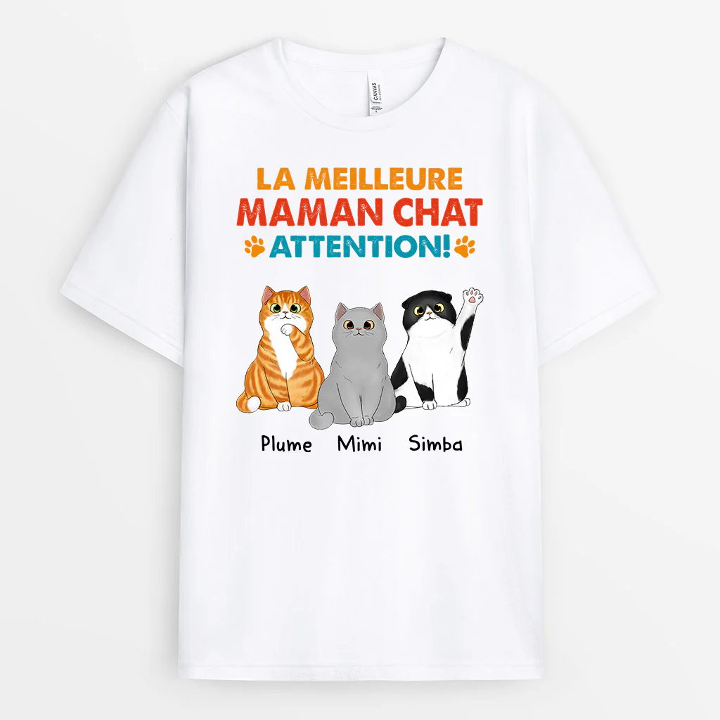 T-shirt Personnalisé - Meilleure Maman Chat Meilleur Papa Chat - Image 2