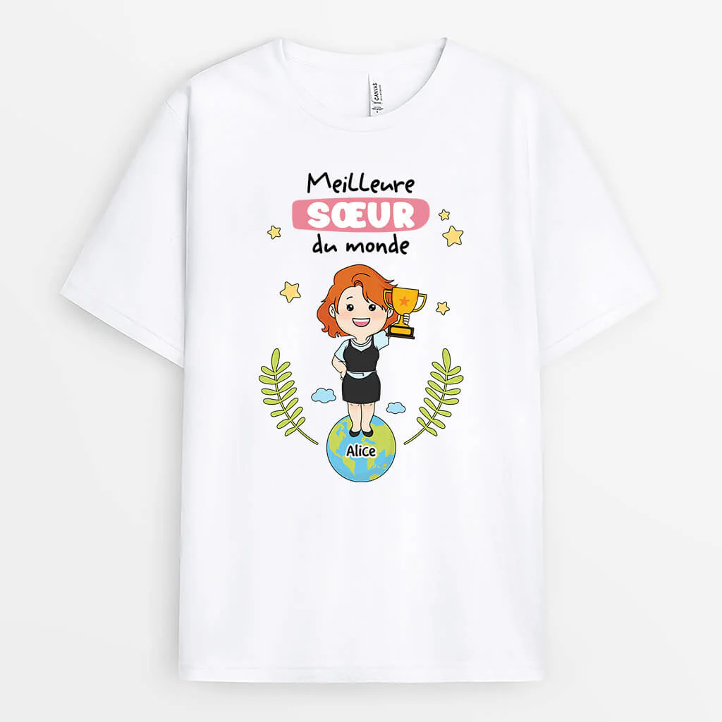 T-Shirt Femme Personnalisé – Meilleure Sœur Du Monde