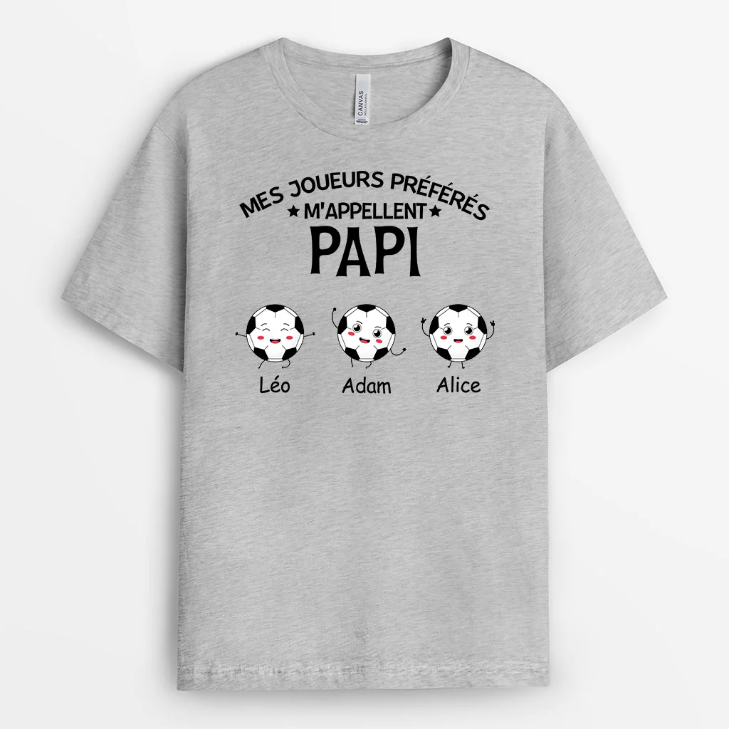 Tee Shirt Personnalisé Papy - Mes Joueurs Préférés M'appellent Papi
