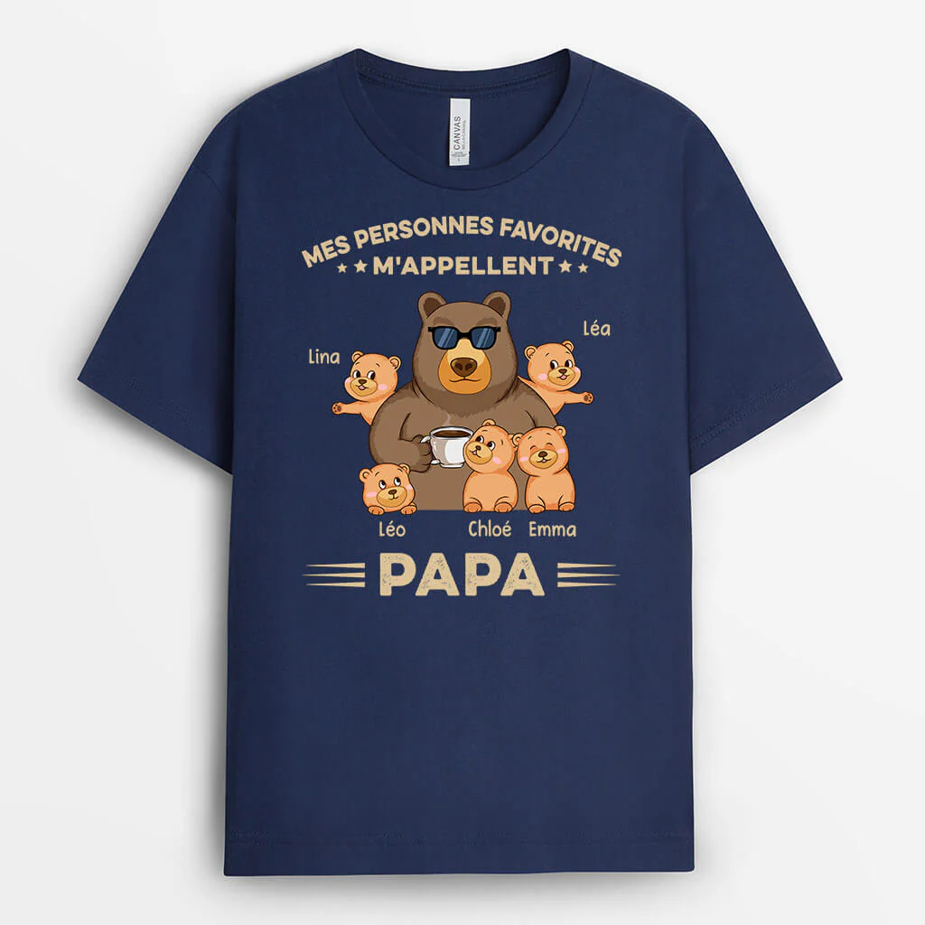 T-shirt Personnalisé Pour Papy - Mes Personnes Préférées M'Appellent Papy - Image 2