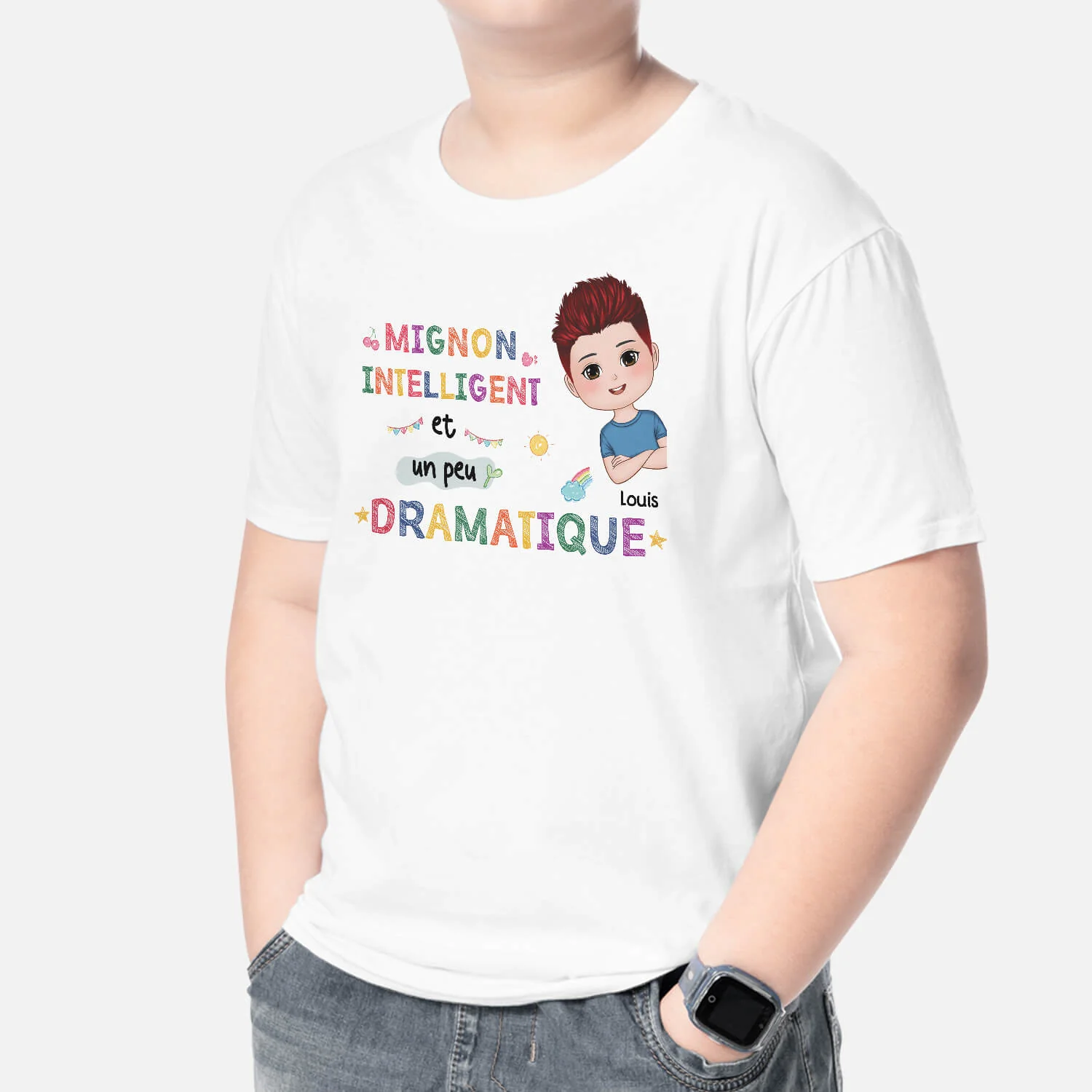 Tee Shirt Enfant Personnalisé – Mignonne Intelligente Et Un Peu Dramatique - Image 2