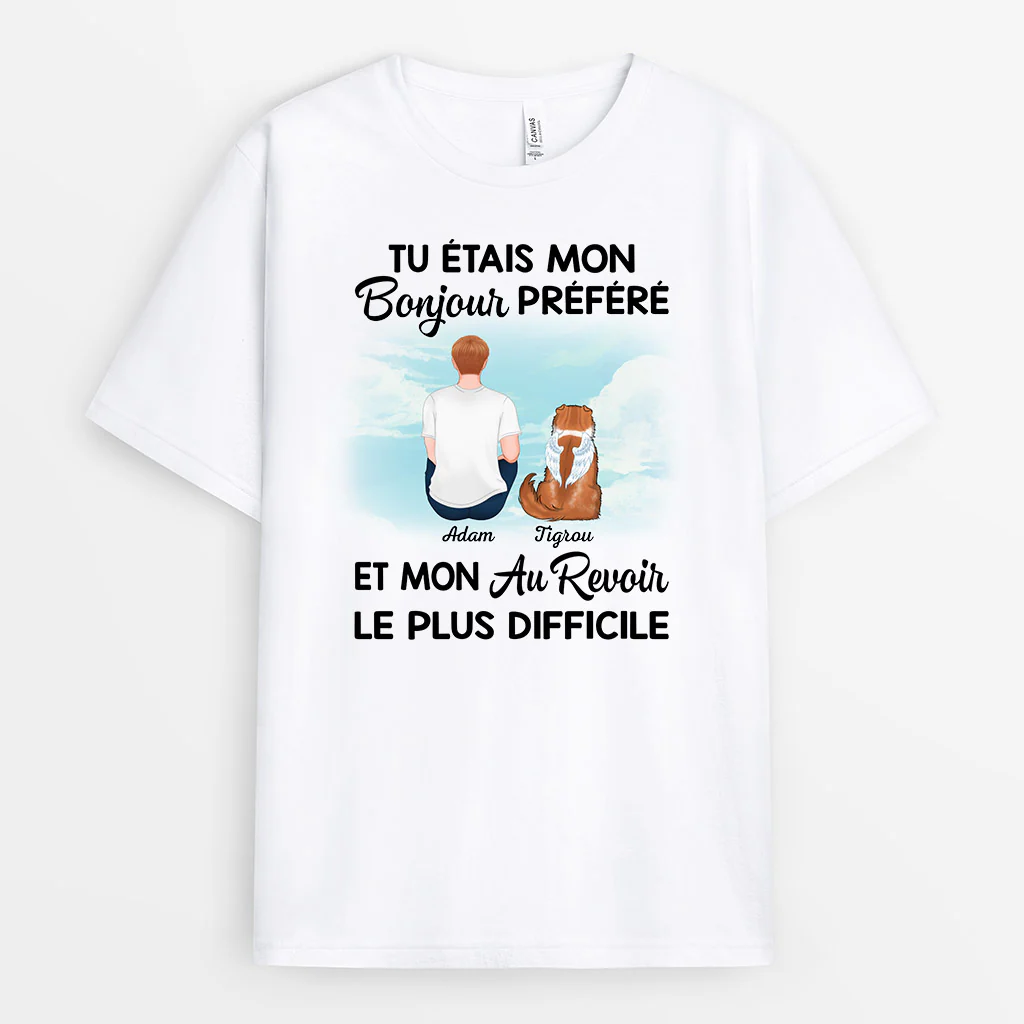 T-shirt Mon Bonjour Préféré et Mon Au Revoir Le Plus Difficile Papa Chat Personnalisé