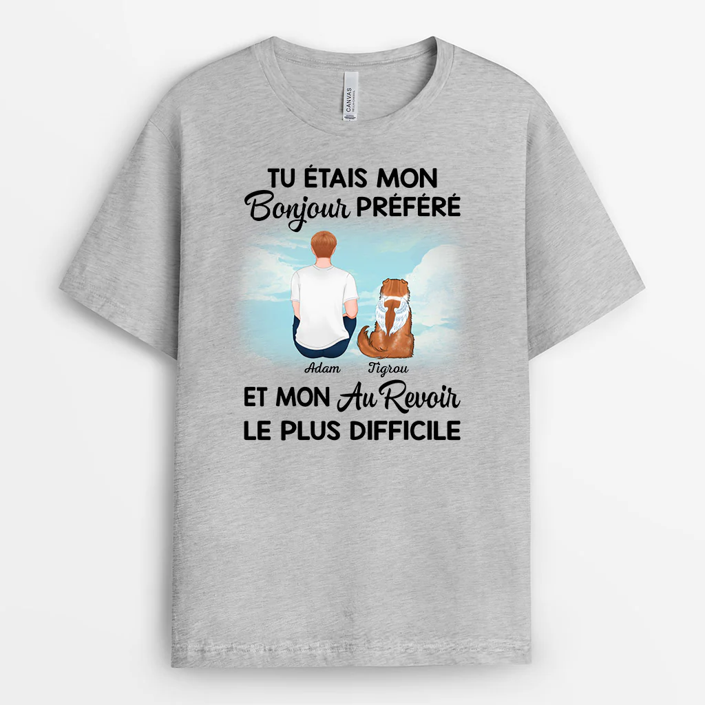 T-shirt Mon Bonjour Préféré et Mon Au Revoir Le Plus Difficile Papa Chat Personnalisé - Image 2