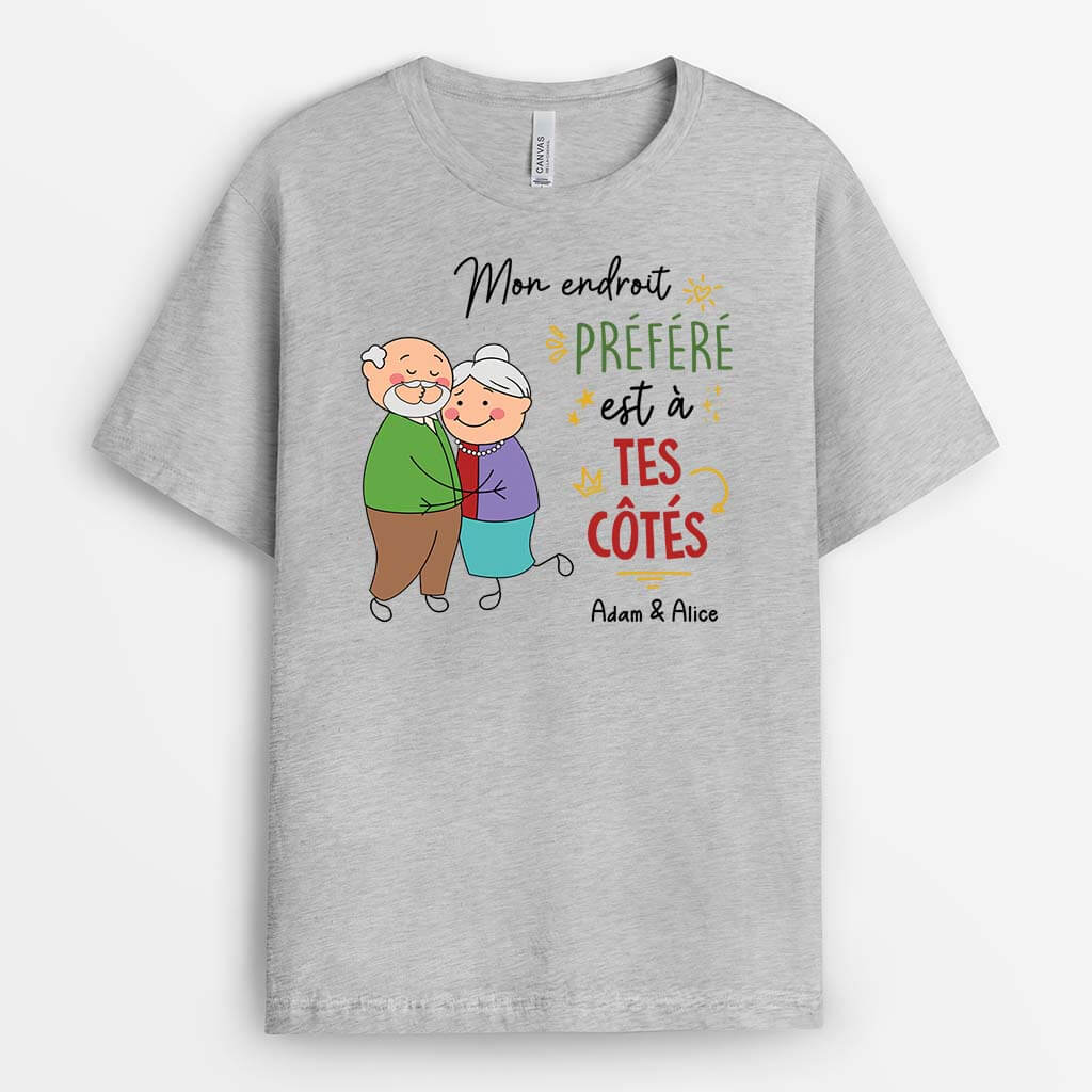 Tee Shirt Personnalisé Couple | Mon Endroit Prefere Est A Tes Cotes