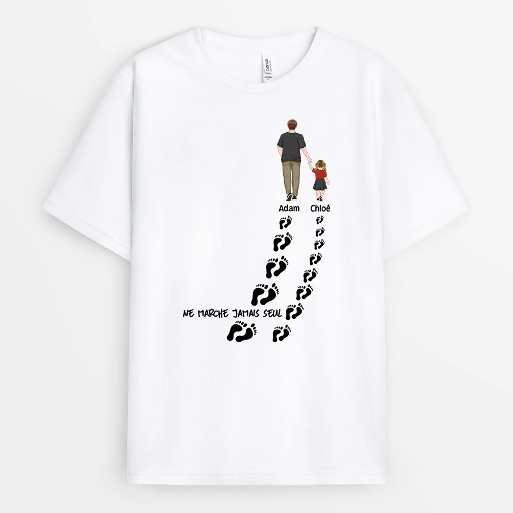 Tee Shirt Personnalisé Papa | Ne Marche Jamais Seul - Image 2